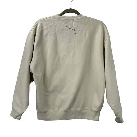 Clare V. Sweatshirt Pullover Women's M Cream Le Weekend Embroidered Crewneck - Picture 2 of 13
